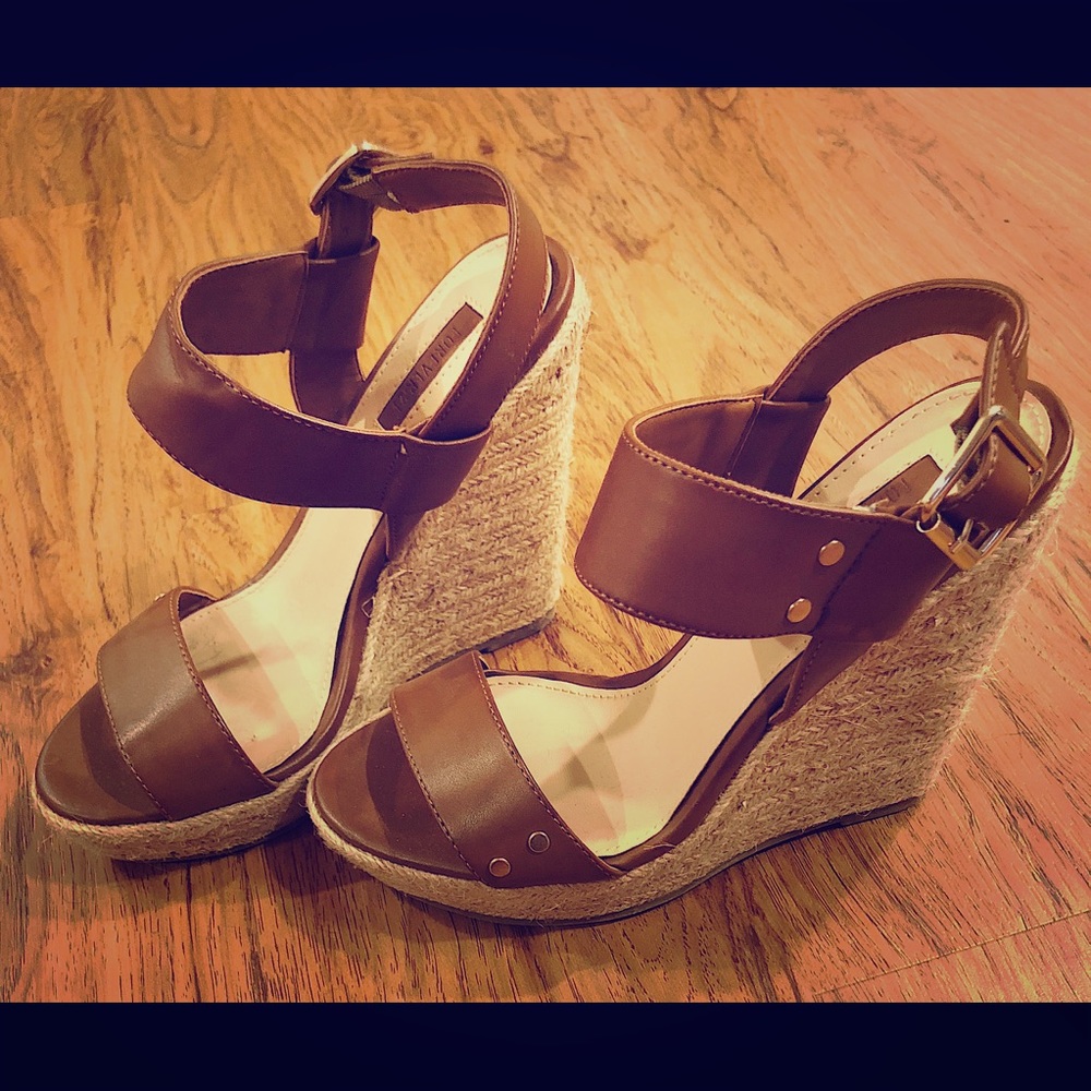 Pleather Wedge Sandals